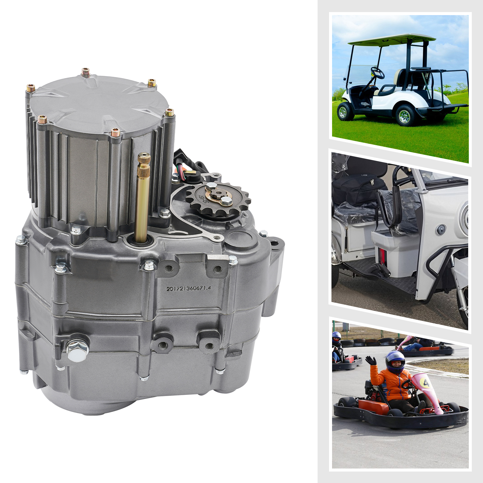 Electric Motor Kit Suitable For Converting Beach Cars Electric Motorcycles ATVs Tricycles Go-karts Golf Carts Grey 1000W DC Brushless Motor 60V