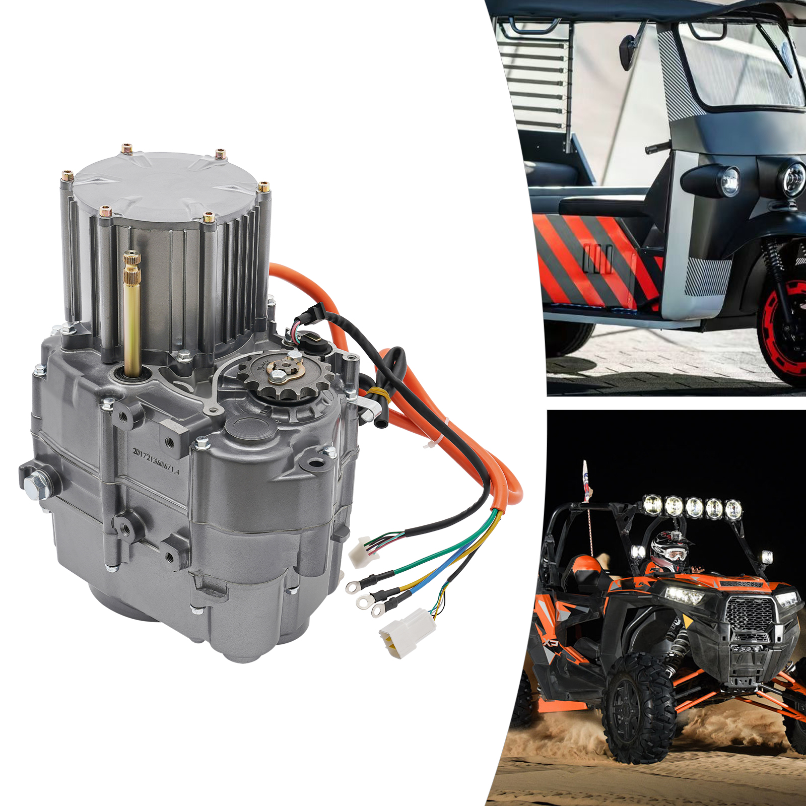 Electric Motor Kit Suitable For Converting Beach Cars Electric Motorcycles ATVs Tricycles Go-karts Golf Carts Grey 1000W DC Brushless Motor 72V