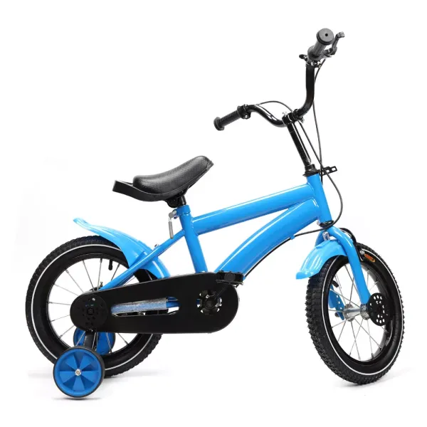 14in Children Bicycle Boys Girls Kids Bike w/Auxiliary Wheel Stabiliser Outdoor With Safety Training Wheel Blue 2-4 Years Old Children Bicycle
