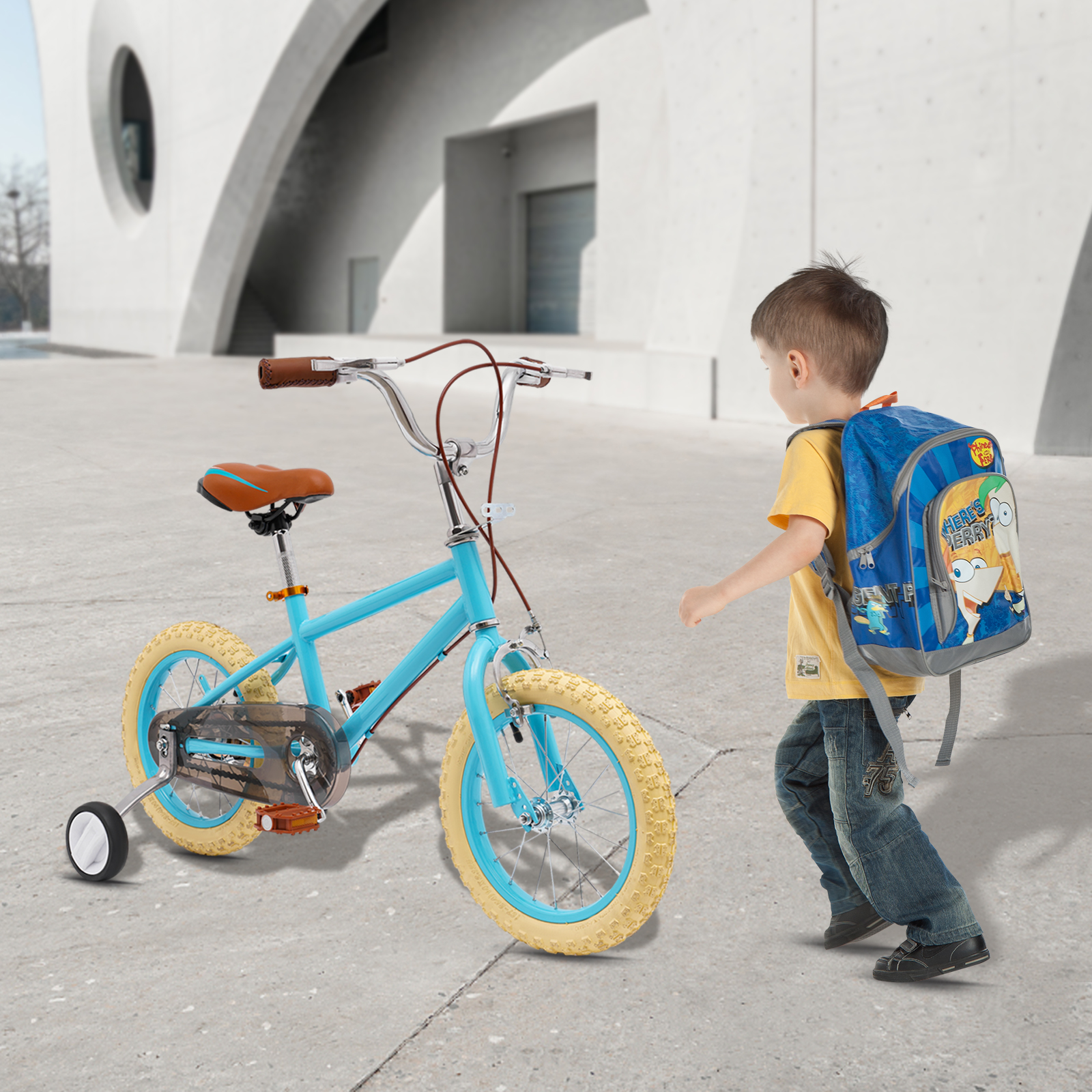 14 Inch Children's Bicycle For Girls And Boys For Children Aged 3-4 Years And A Height Of 90-110 Cm In Towns Bike Paths And Other Roads Blue