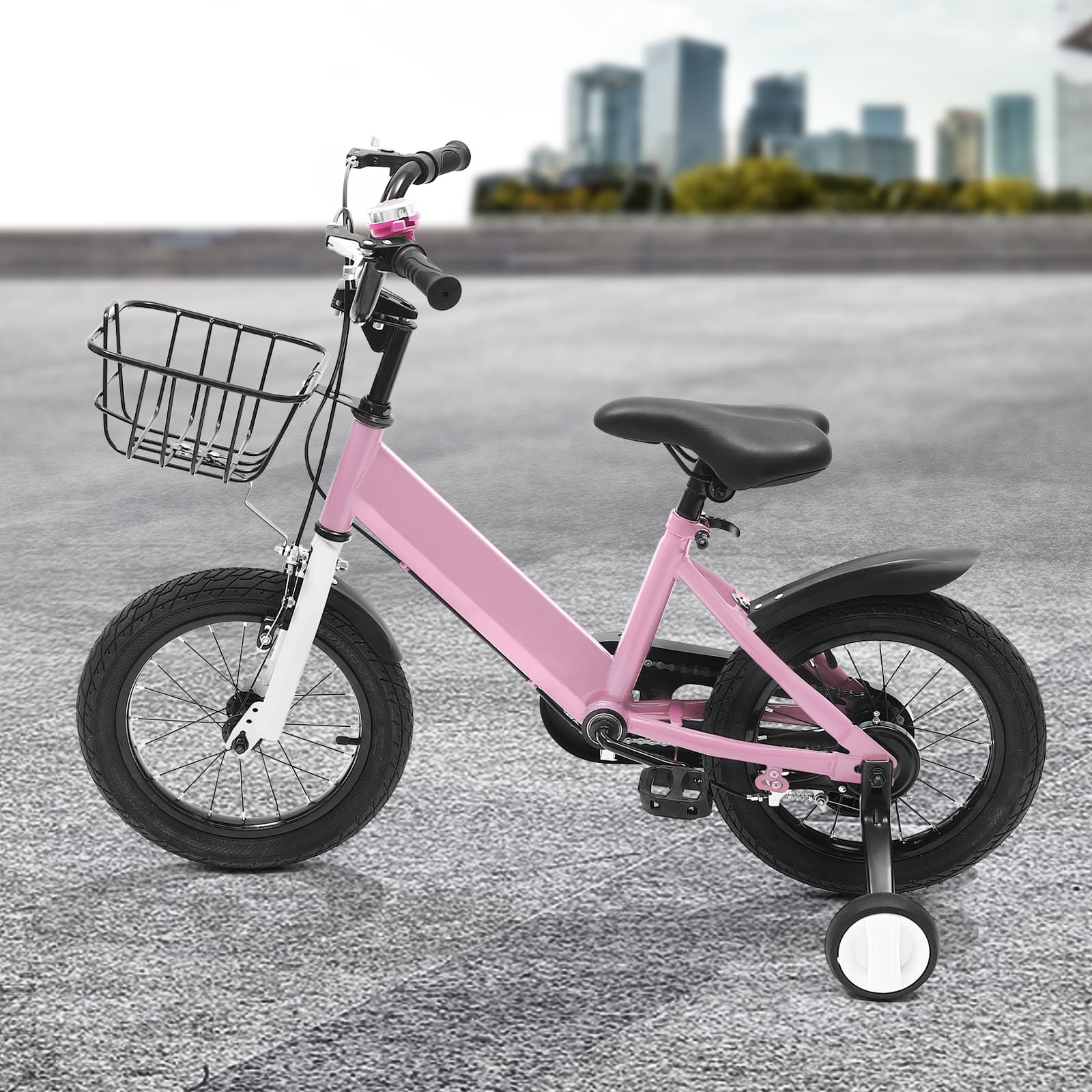 14 Inch Unisex Children's Bike with Auxiliary Wheel Coaster Brake Training Wheels Suitable Gift for 3-5 Years Old Children Pink 14 Inch Unisex Children's Bike with Auxiliary Wheel Coaster Brake Training Wheels Suitable Gift for 3-5 Years Old Children Pink