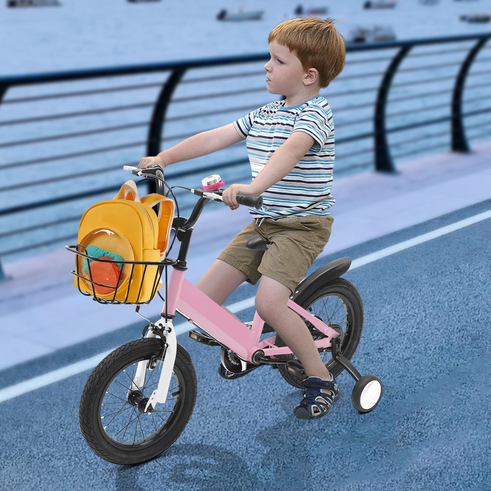 14 Inch Unisex Children's Bike with Auxiliary Wheel Coaster Brake Training Wheels Suitable Gift for 3-5 Years Old Children Pink 14 Inch Unisex Children's Bike with Auxiliary Wheel Coaster Brake Training Wheels Suitable Gift for 3-5 Years Old Children Pink