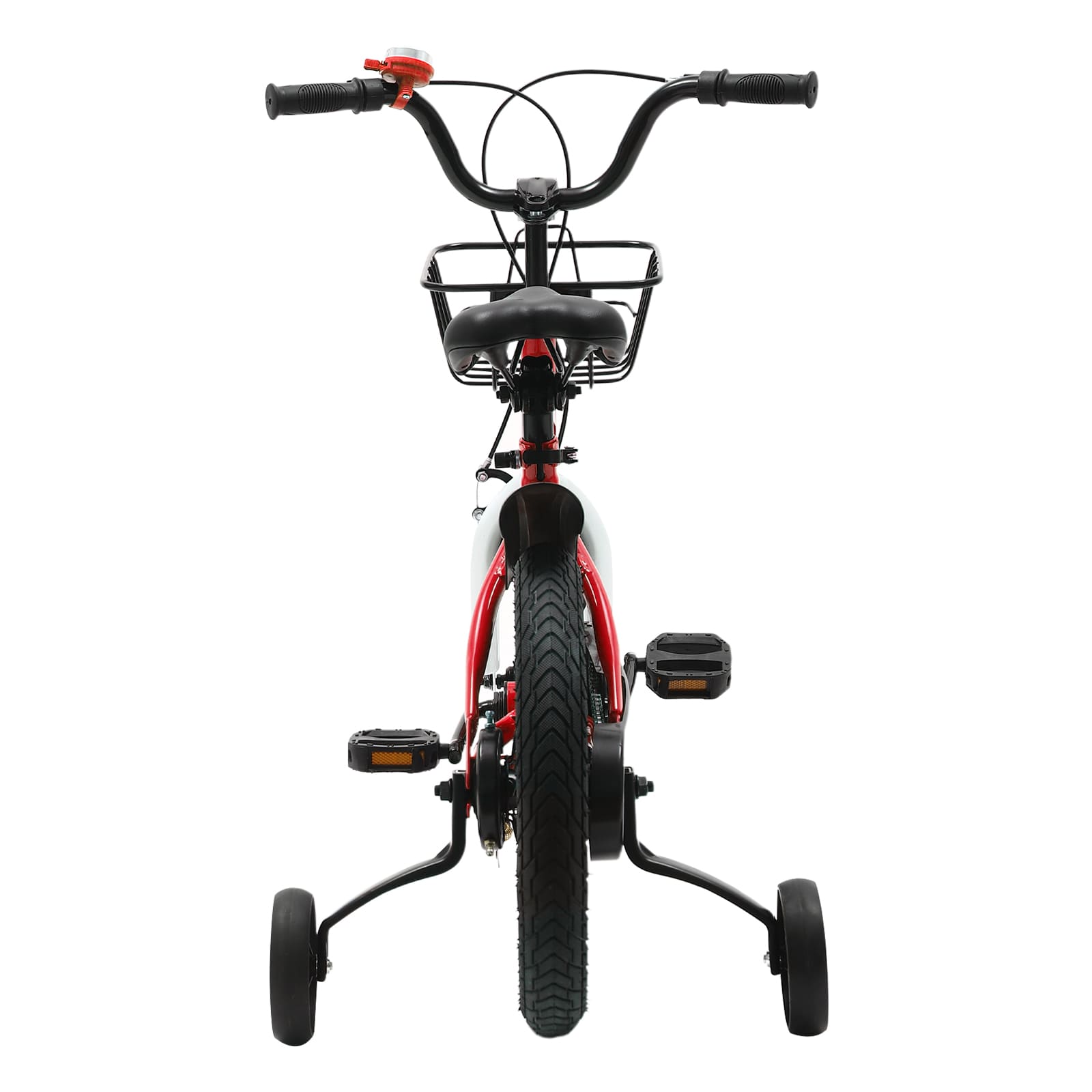 14 Inch Unisex Children's Bike with Auxiliary Wheel Coaster Brake Training Wheels Suitable Gift for 3-5 Years Old Children Red