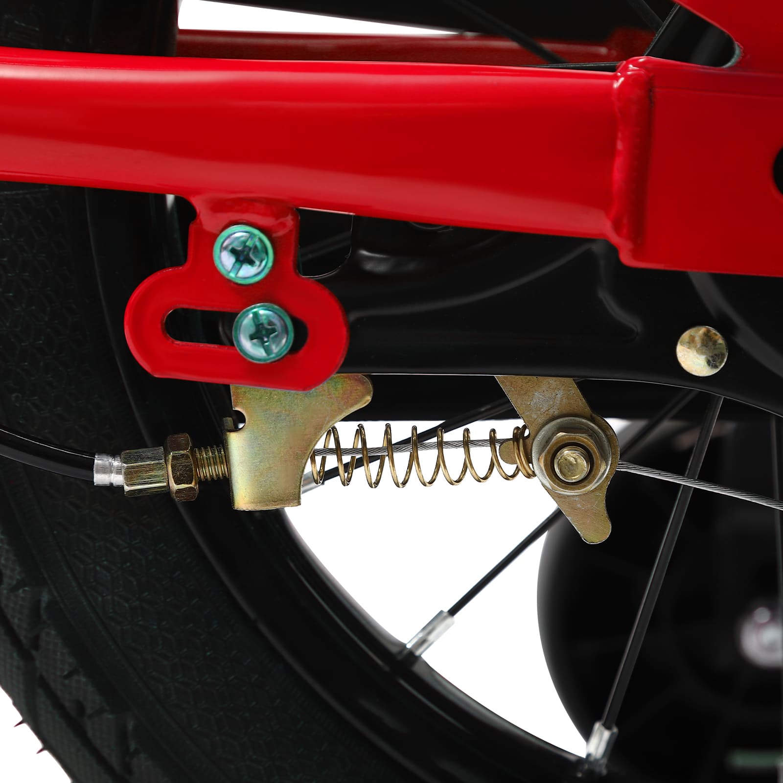 14 Inch Unisex Children's Bike with Auxiliary Wheel Coaster Brake Training Wheels Suitable Gift for 3-5 Years Old Children Red