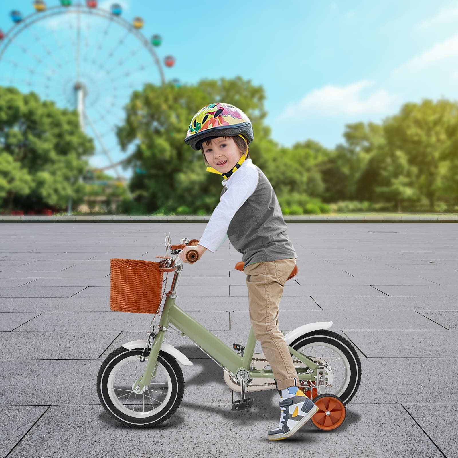 12 Inch Kids Bike, Balance and Pedal Learning Bike, 2-4 Years Old/80-110cm (Green) 12 Inch Kids Bike, Balance and Pedal Learning Bike, 2-4 Years Old/80-110cm (Green)