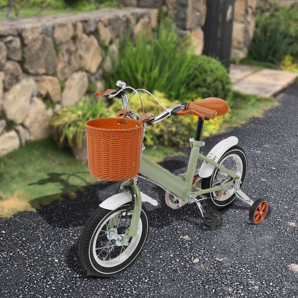 12 Inch Kids Bike, Balance and Pedal Learning Bike, 2-4 Years Old/80-110cm (Green)