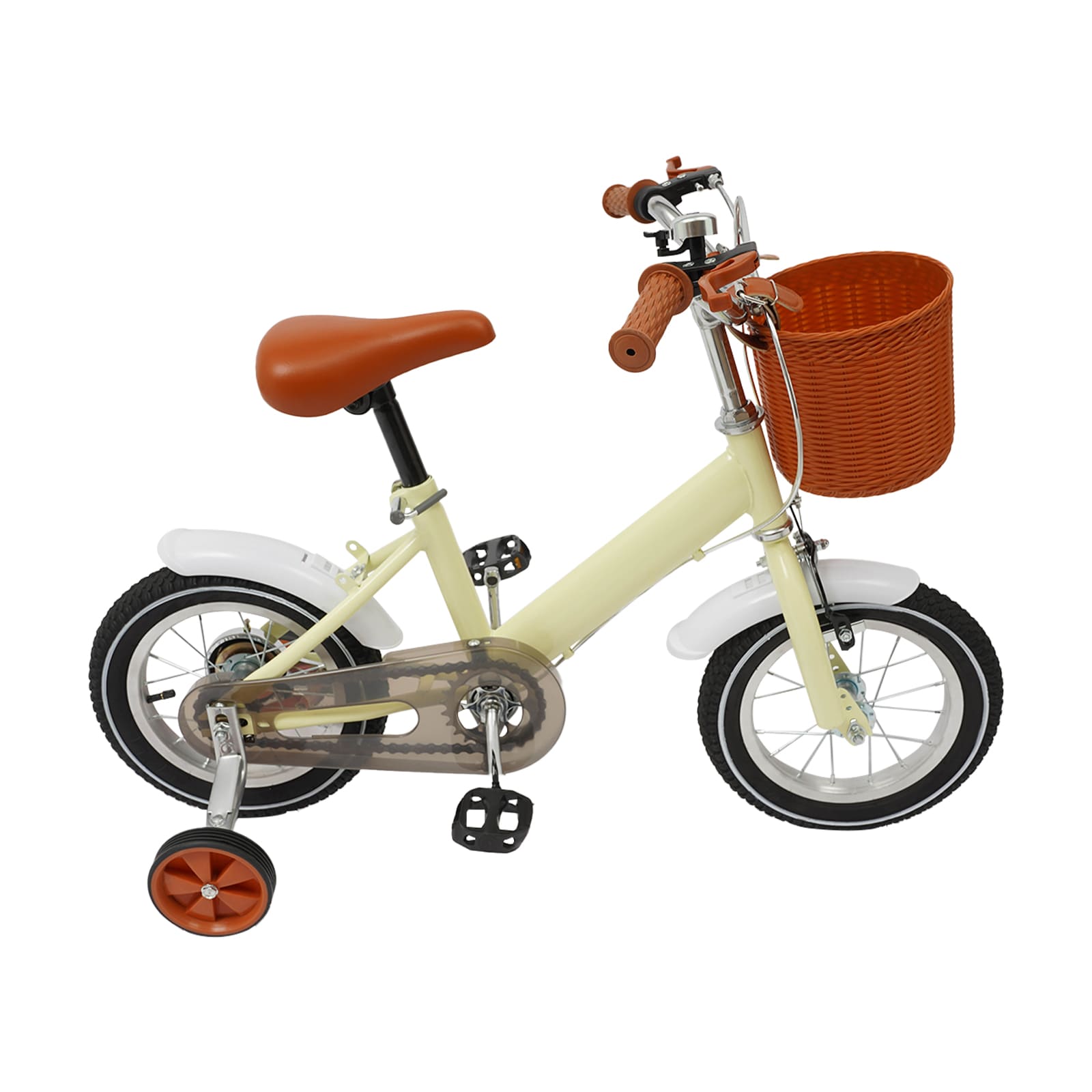 12 Inch Kids Bike, Balance and Pedal Learning Bike, 2-4 Years Old/80-110cm (White)