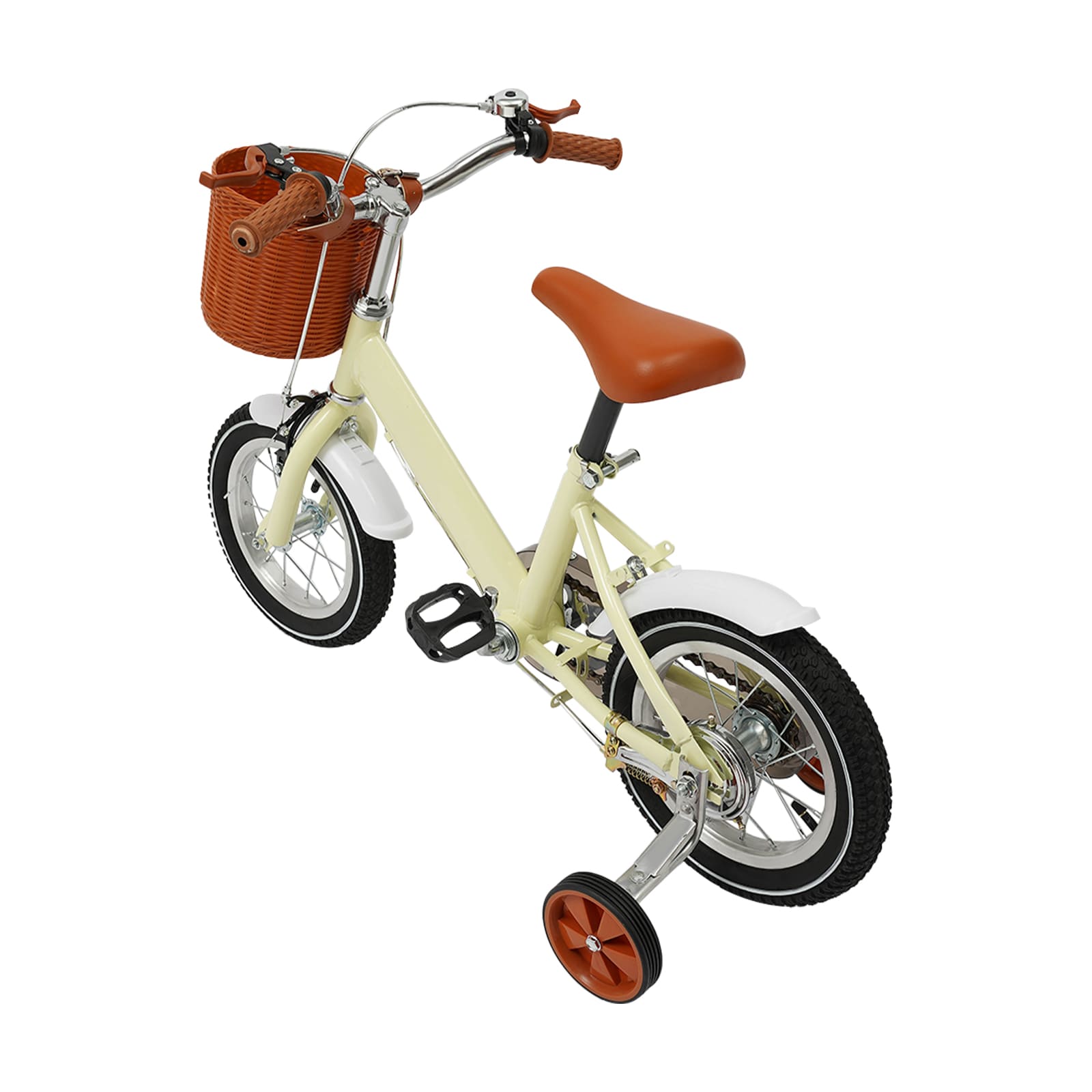 12 Inch Kids Bike, Balance and Pedal Learning Bike, 2-4 Years Old/80-110cm (White)