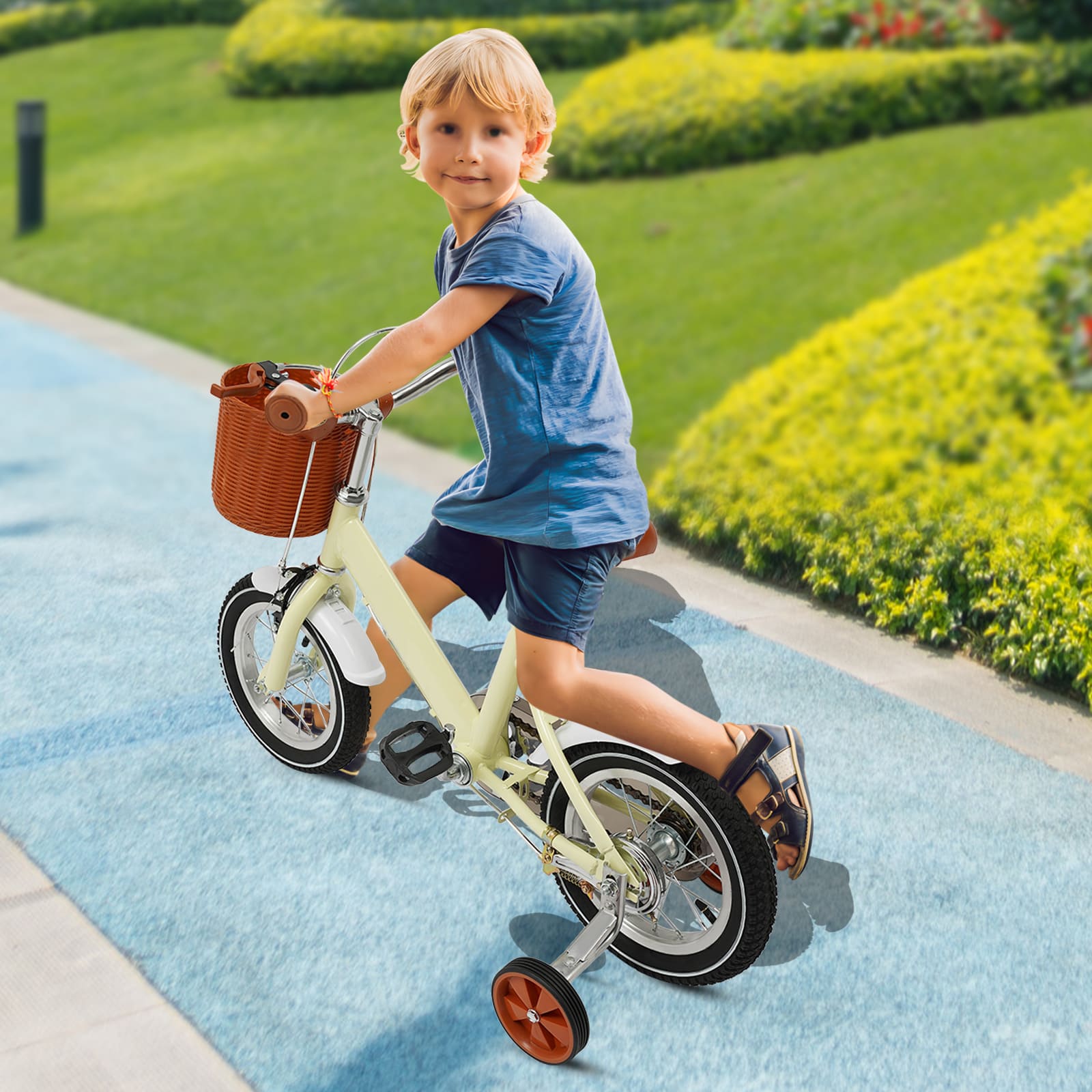 12 Inch Kids Bike, Balance and Pedal Learning Bike, 2-4 Years Old/80-110cm (White) 12 Inch Kids Bike, Balance and Pedal Learning Bike, 2-4 Years Old/80-110cm (White)