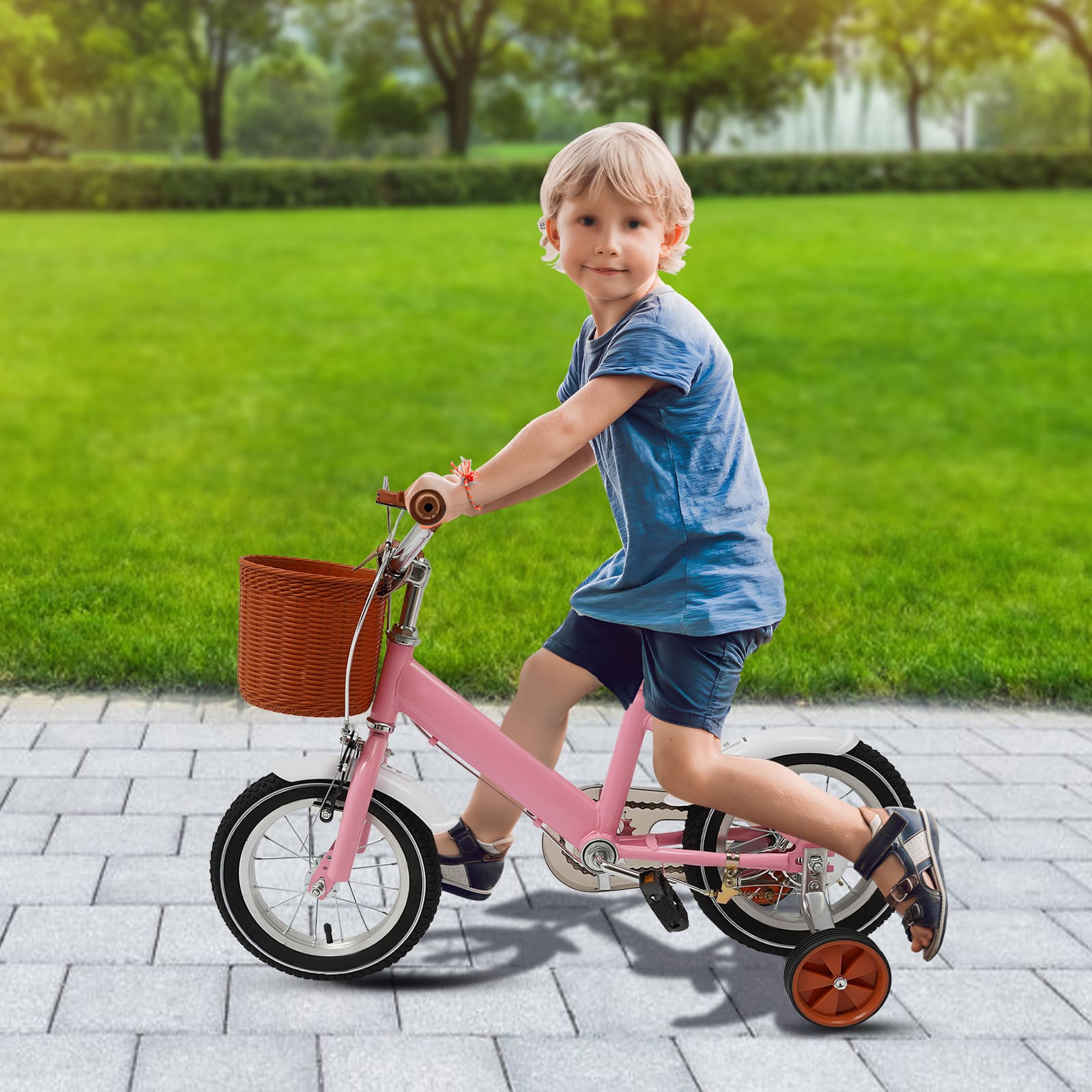 12 Inch Kids Bike, Balance and Pedal Learning Bike, 2-4 Years Old/80-110cm (Pink) 12 Inch Kids Bike, Balance and Pedal Learning Bike, 2-4 Years Old/80-110cm (Pink)