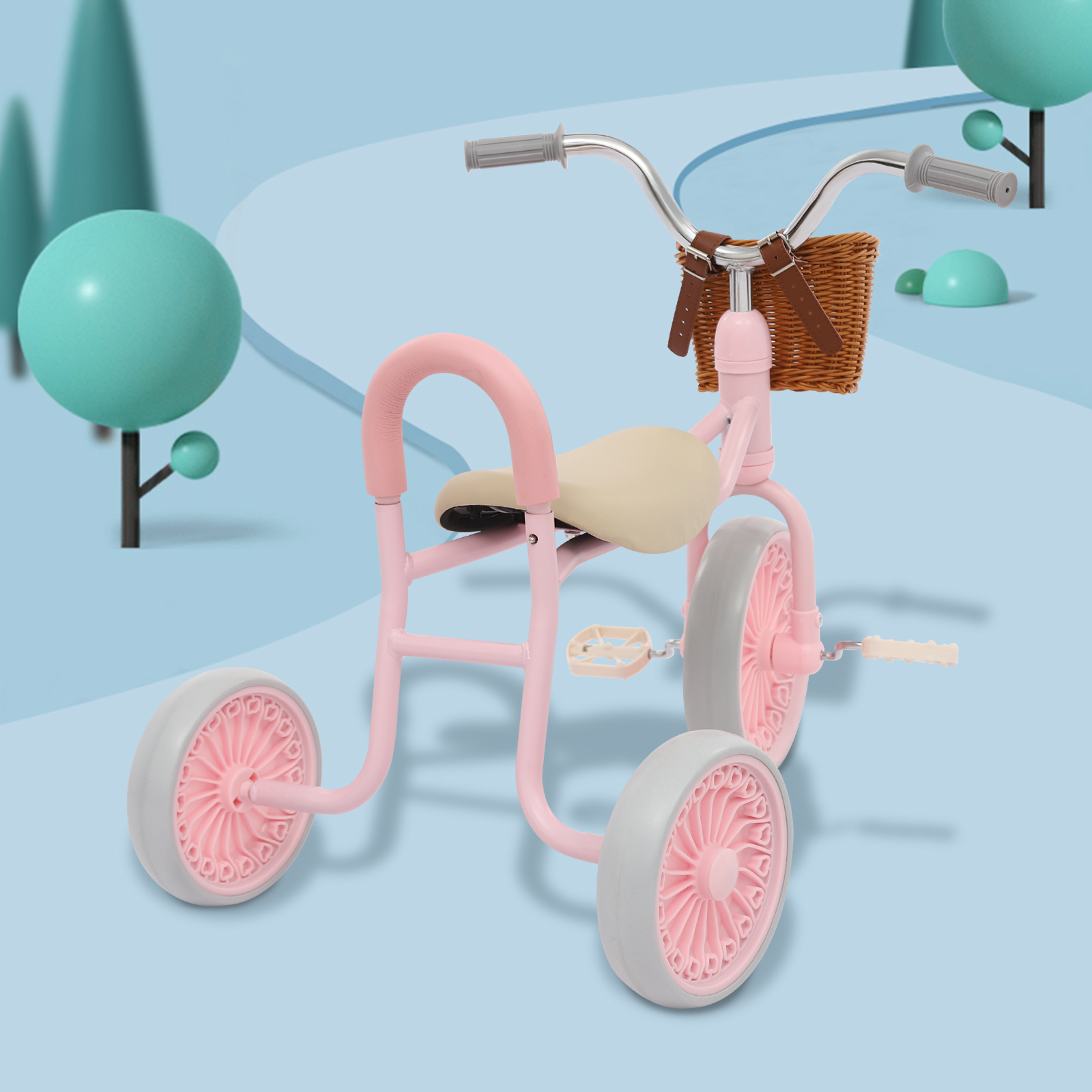 Children Tricycle, Children Tricycle with Pedals, Children Tricycle for 2-6 Years Old, Pink Children Tricycle, Children Tricycle with Pedals, Children Tricycle for 2-6 Years Old, Pink