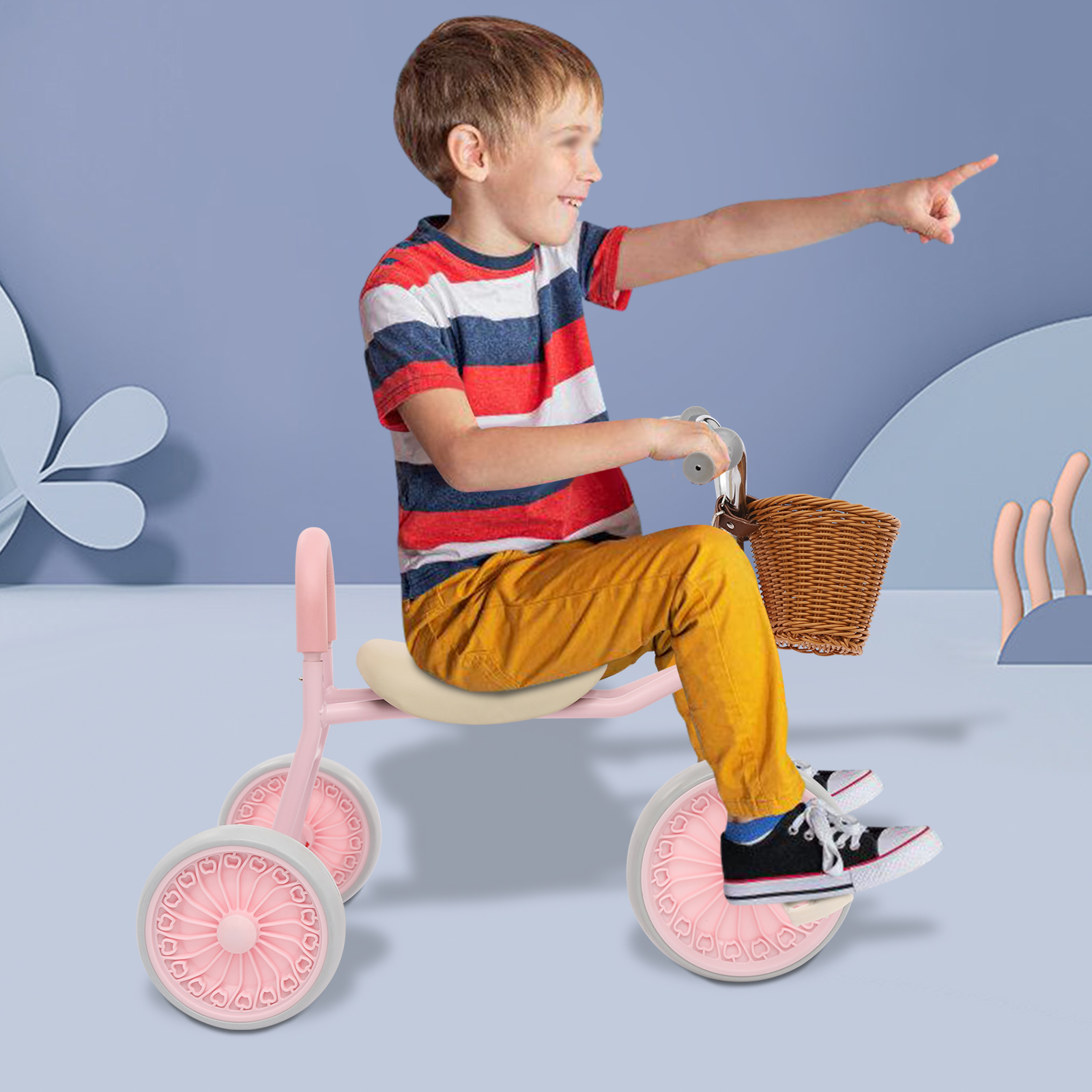 Children Tricycle, Children Tricycle with Pedals, Children Tricycle for 2-6 Years Old, Pink Children Tricycle, Children Tricycle with Pedals, Children Tricycle for 2-6 Years Old, Pink