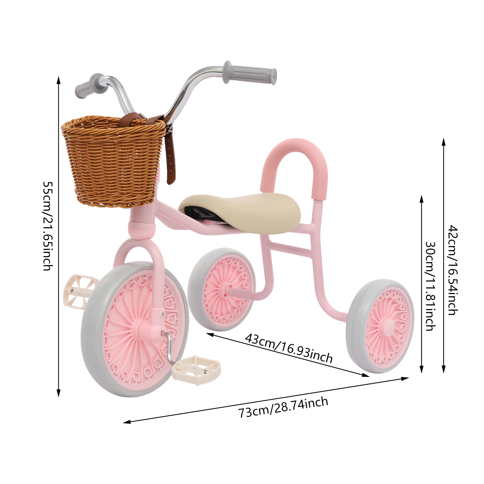 Children Tricycle, Children Tricycle with Pedals, Children Tricycle for 2-6 Years Old, Pink Children Tricycle, Children Tricycle with Pedals, Children Tricycle for 2-6 Years Old, Pink