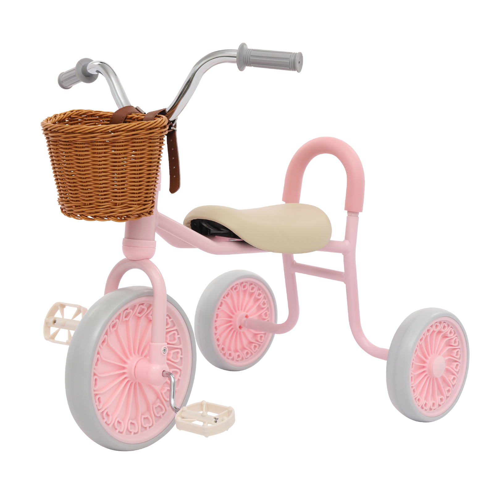 Children Tricycle, Children Tricycle with Pedals, Children Tricycle for 2-6 Years Old, Pink