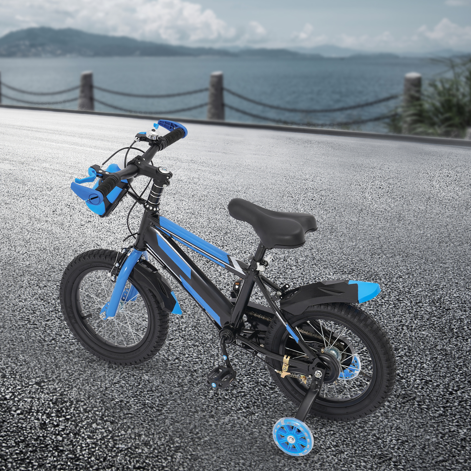 14 Inch Children's Bicycle for Children who are 3.12-3.77ft in Height, Aged from 3-7 Years Old, and within 132 lbs in Weight - Blue 14 Inch Children's Bicycle for Children who are 3.12-3.77ft in Height, Aged from 3-7 Years Old, and within 132 lbs in Weight - Blue