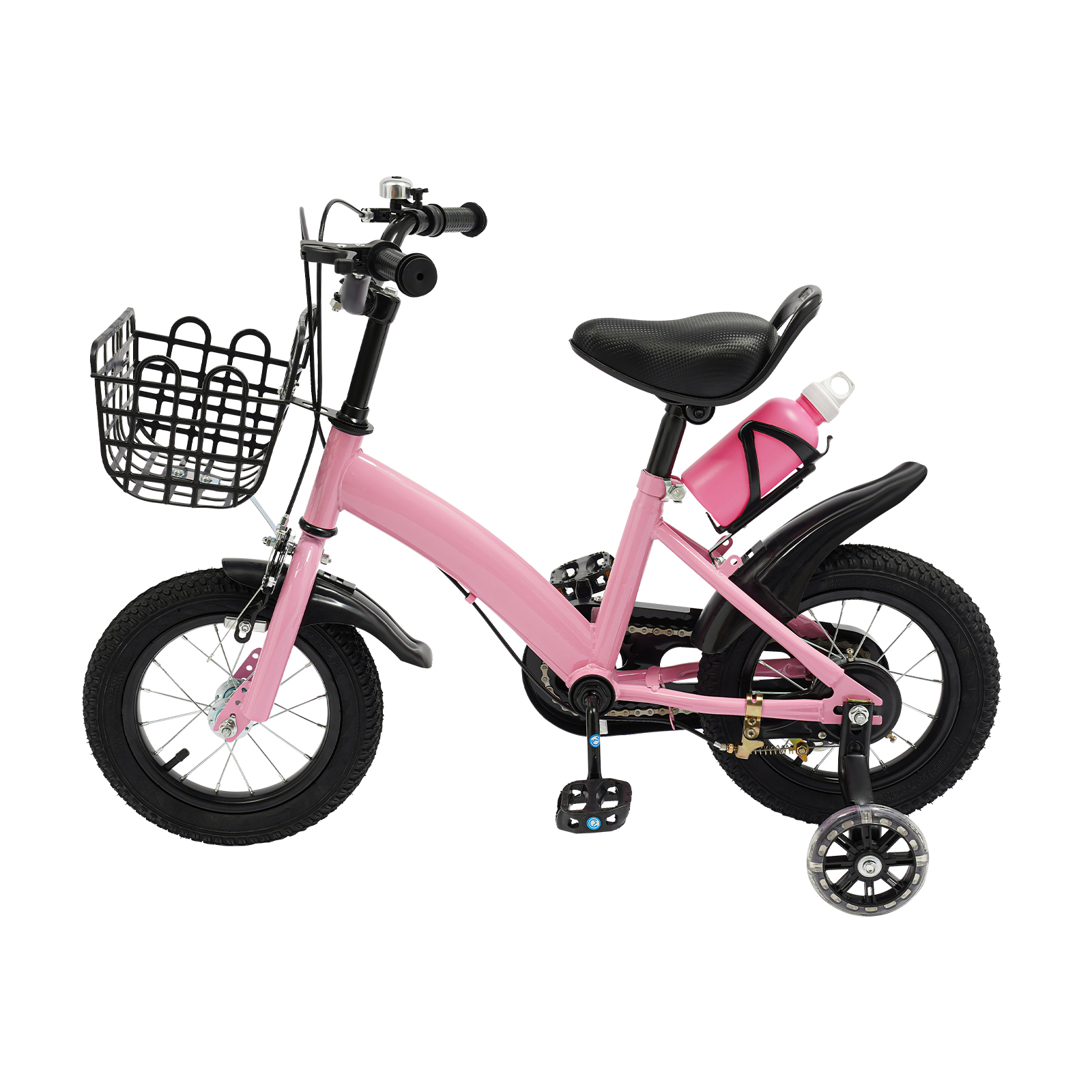 12 Inch Children's Bicycle for Children who are 31.5-41.34" in Height and Aged from 2-5 Years Old to Ride on Various Roads - Pink