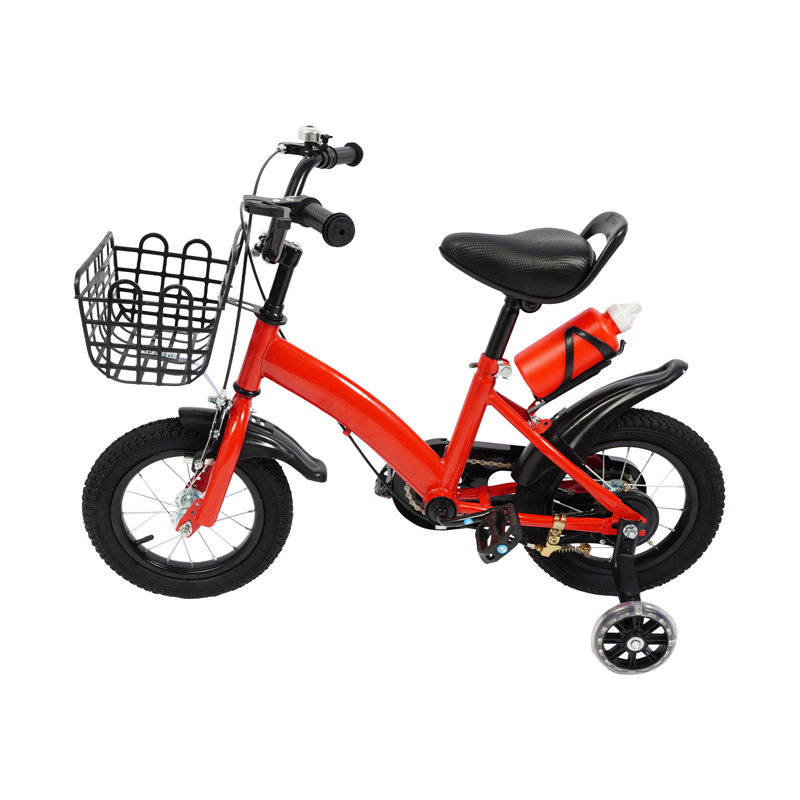 12 Inch Children's Bicycle for Children who are 31.5-41.34" in Height and Aged from 2-5 Years Old to Ride on Various Roads - Red