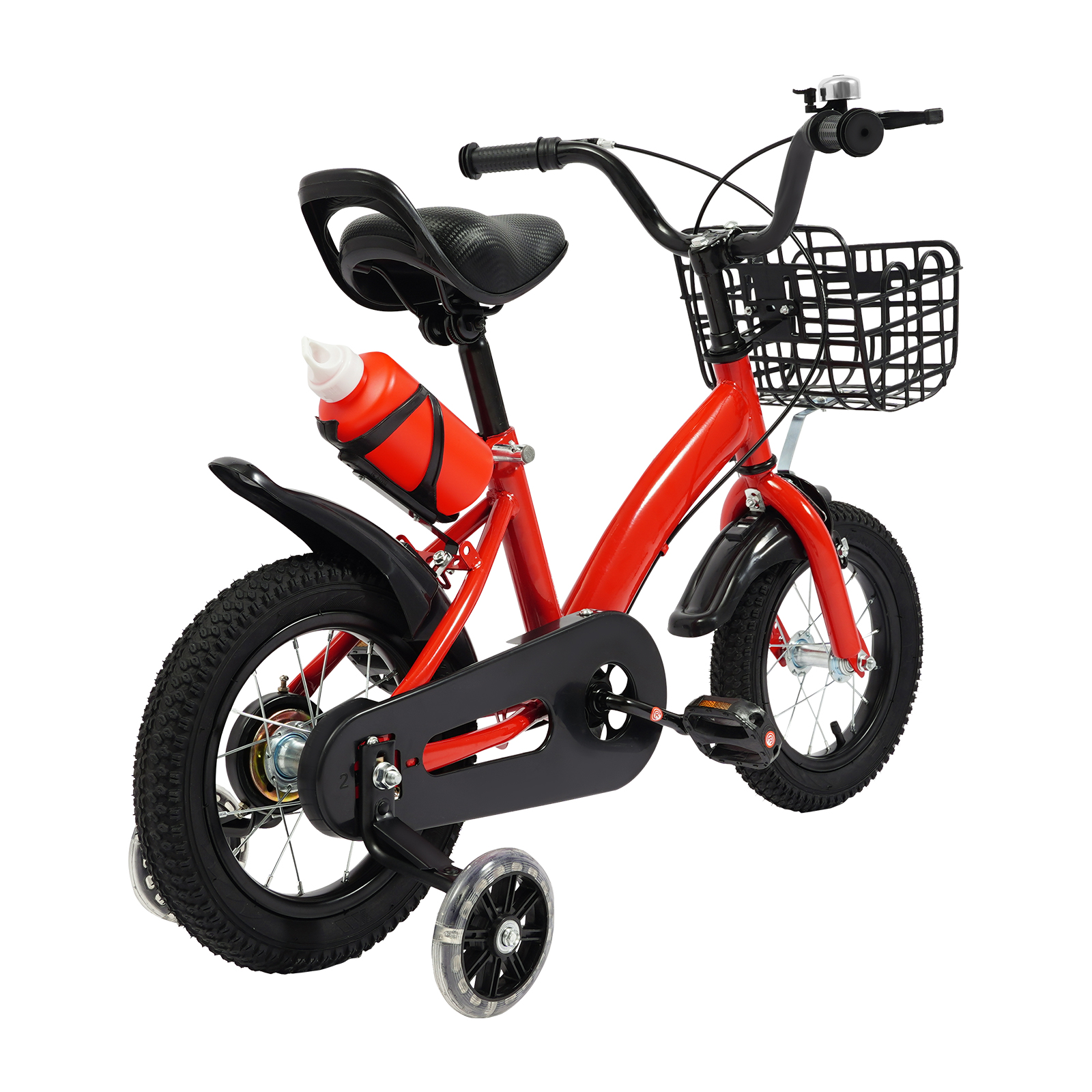12 Inch Children's Bicycle for Children who are 31.5-41.34" in Height and Aged from 2-5 Years Old to Ride on Various Roads - Red