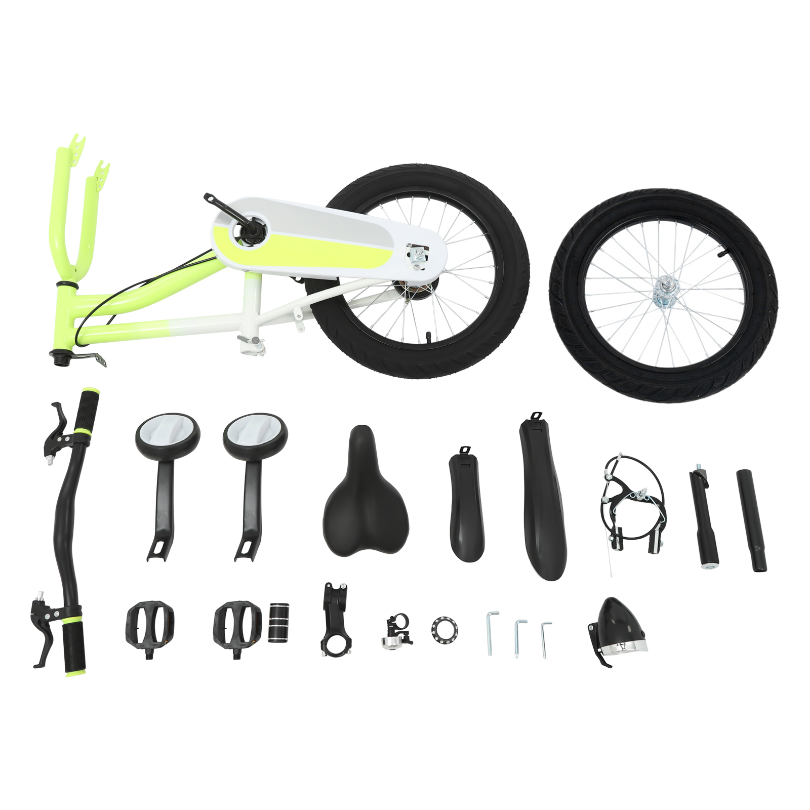 16 Inch Children's Bicycle for Children for Children who are 41.34-53.15" in Height and Aged from 5-8 Years Old - Yellow