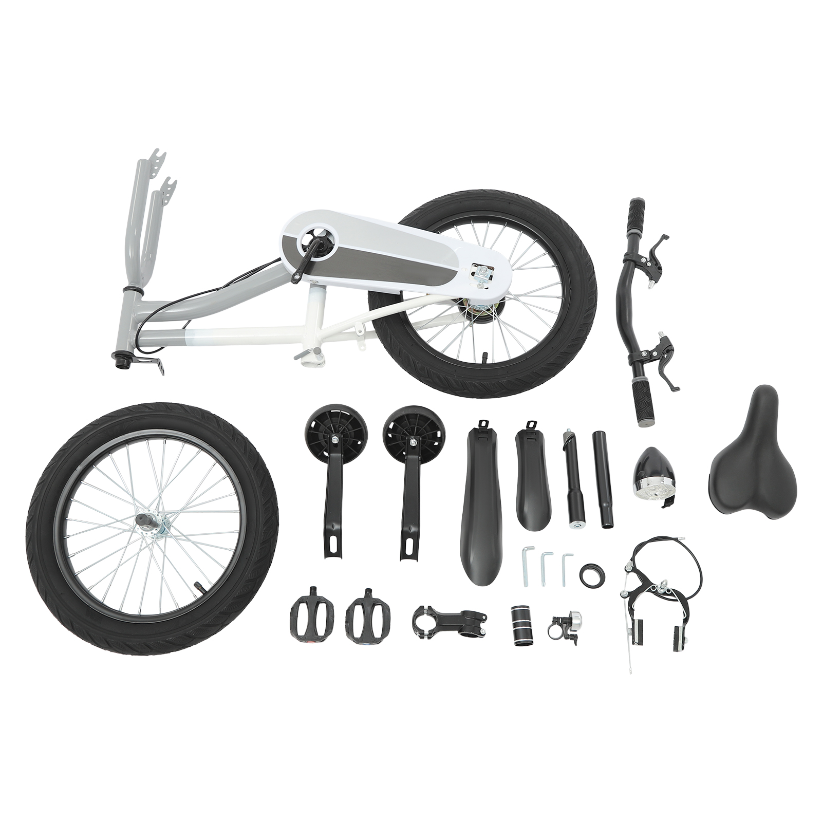 16 Inch Children's Bicycle for Children for Children who are 41.34-53.15" in Height and Aged from 5-8 Years Old - Gray