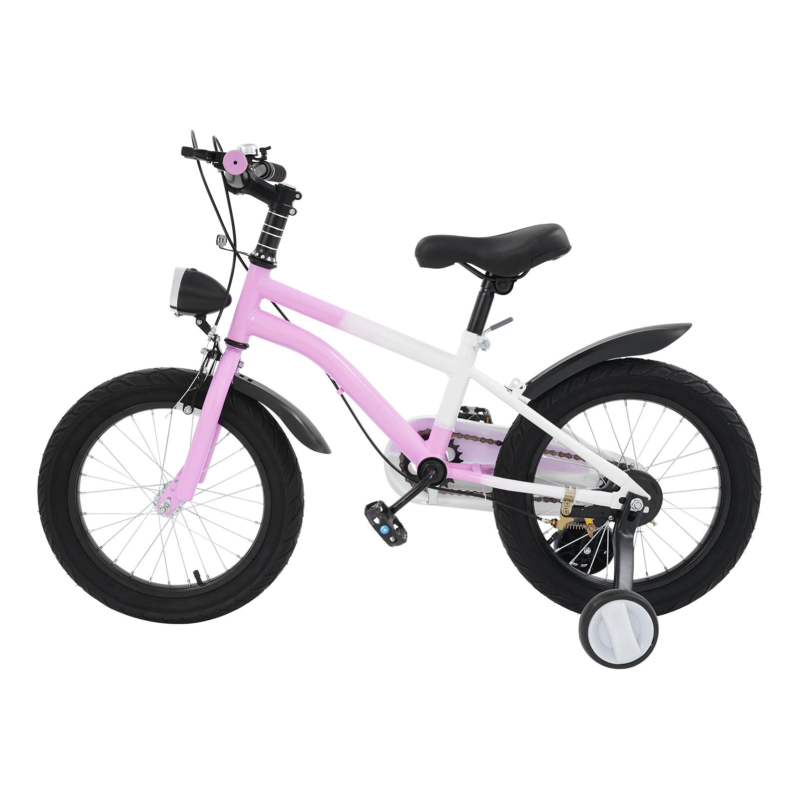 16in Kids Bike, Kids Bike with Light & Training Wheels  for children who are 41.34-53.15" in height and aged from 5-8 years old - Pink