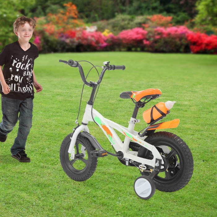 12 Inch Kids Bike, Beginner Training Bike with Rear Water Bottle, Suitable for 2-5 Years Old, White 12 Inch Kids Bike, Beginner Training Bike with Rear Water Bottle, Suitable for 2-5 Years Old, White