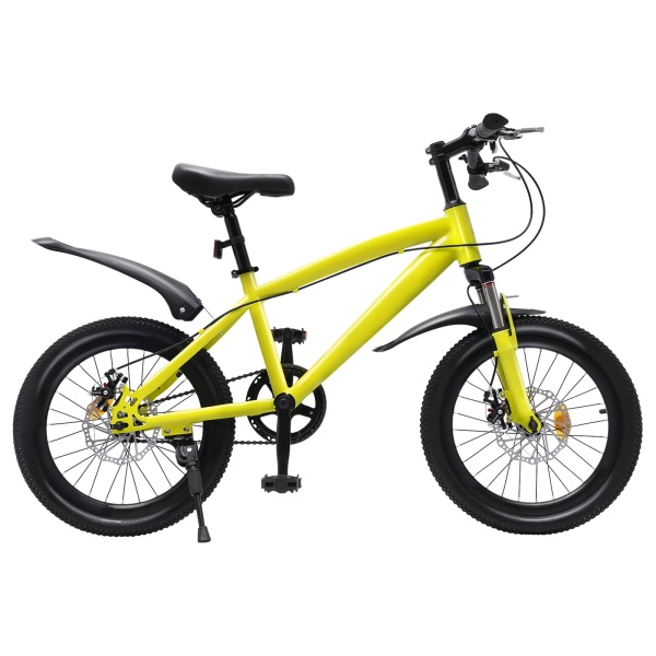 18 Inch Kids Girls Boys Bike Children's Bicycle 18" Wheel Mountain Bike 1 Speed Yellow Boys Girls Freestyle BMX Bicycle