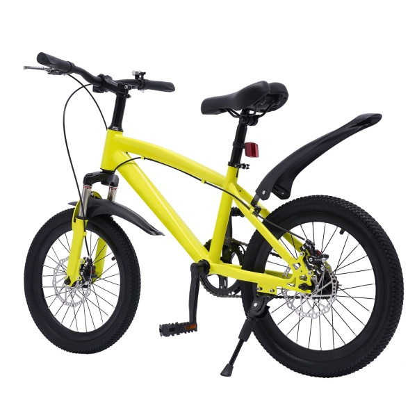 18 Inch Kids Girls Boys Bike Children's Bicycle 18" Wheel Mountain Bike 1 Speed Yellow Boys Girls Freestyle BMX Bicycle