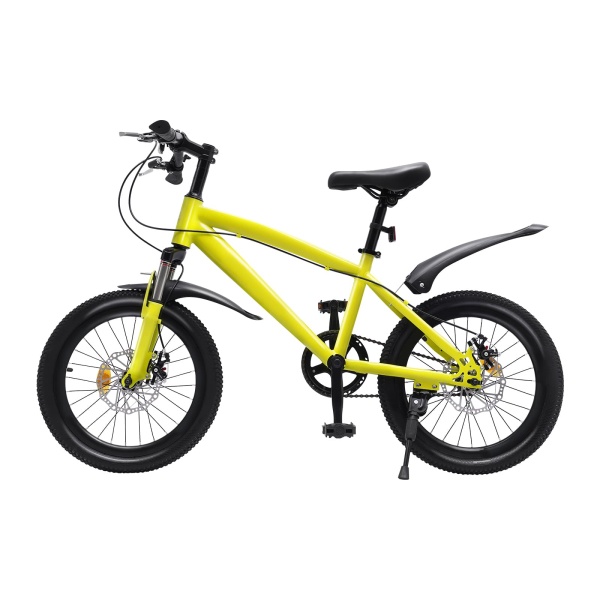 18 Inch Kids Girls Boys Bike Children's Bicycle 18" Wheel Mountain Bike 1 Speed Yellow Boys Girls Freestyle BMX Bicycle