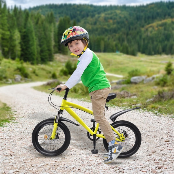 18 Inch Kids Girls Boys Bike Children's Bicycle 18" Wheel Mountain Bike 1 Speed Yellow Boys Girls Freestyle BMX Bicycle