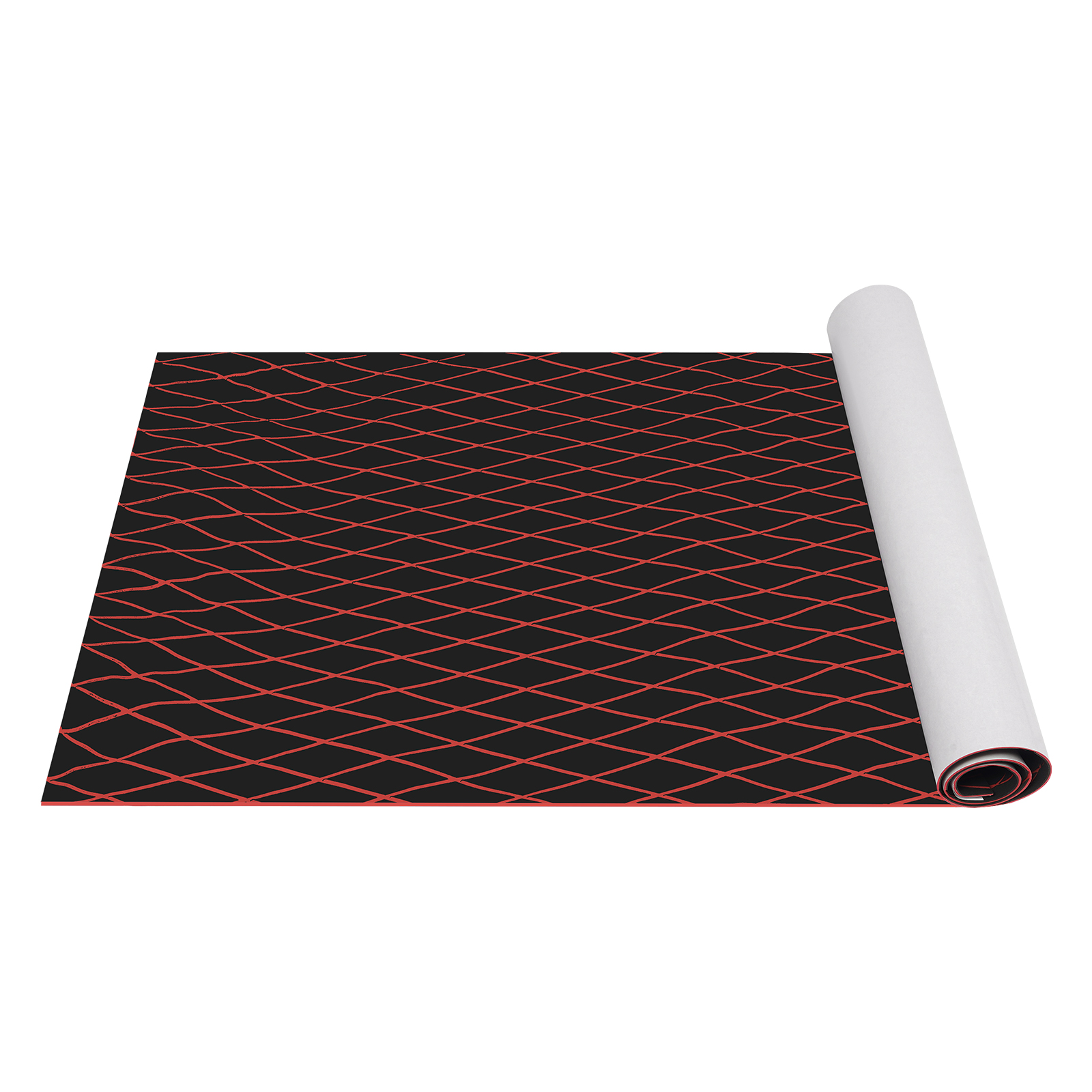 Non-Slip Mat, EVA Boat Flooring Mat, Non-Slip Mat for Boat and Yacht - Black + Red