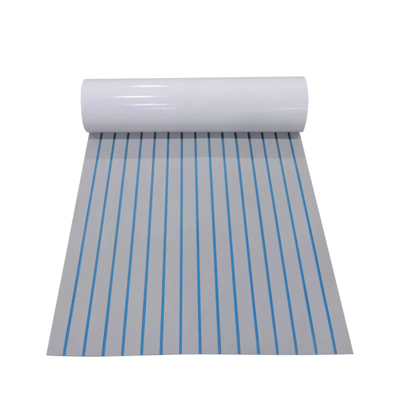 Self-adhesive Boat Flooring - EVA Teak Foam - Light Grey with Blue - Non-slip Mat for Boats, Yachts - 240 x 90 cm