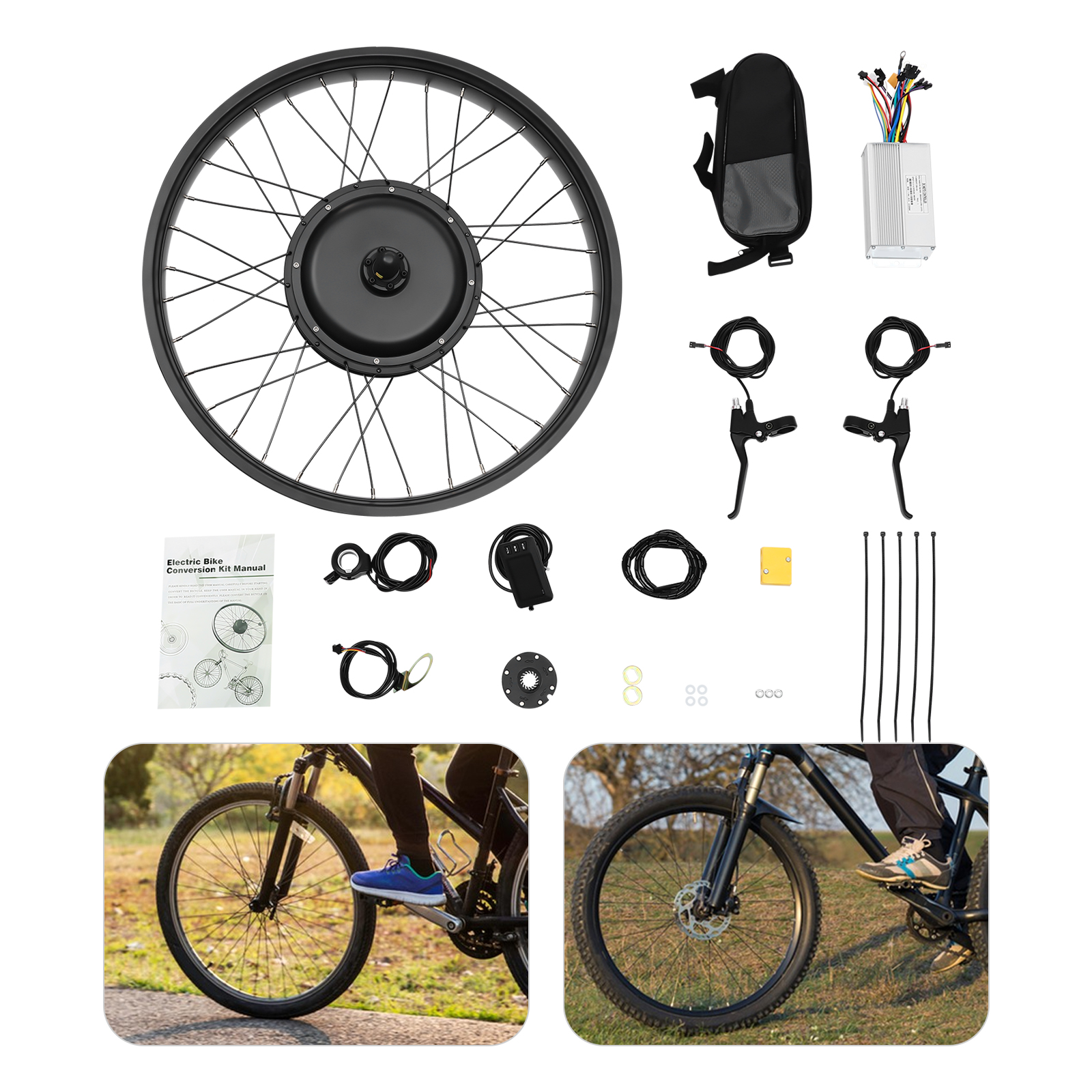 bicycle front wheel electric motor BAFANG G020 Bike Conversion Kit 48V 500W 25MPH | 20" 26" 700C 29" | Max Torque 65N.m | Fit for 100mm Front Dropout built in Pennsylvania 36V 350W Brushless Electric Bike