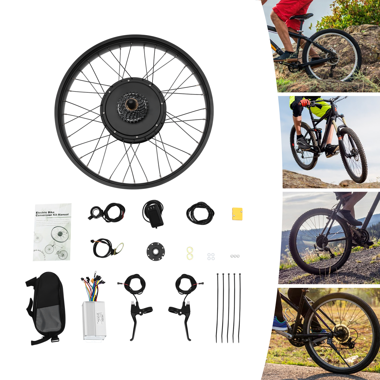 Ebike Conversion Kit, Rear Wheel Electric Bicycle Hub Motor Kit, Electric Bike Conversion Kit