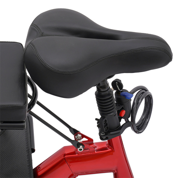 14 Inch Folding Tricycle, Folding Tricycle With Basket, Folding Tricycle For Adults And Seniors (Red)