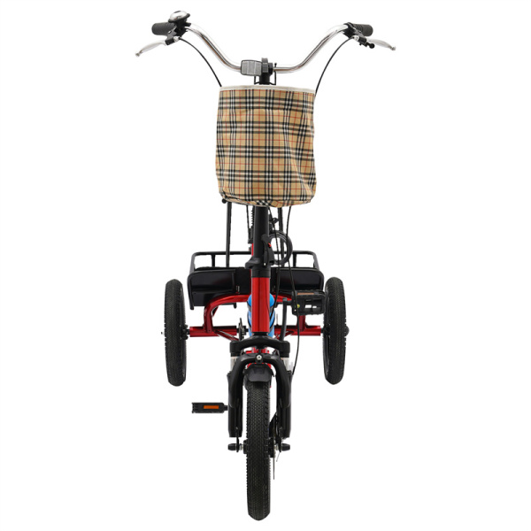 14 Inch Folding Tricycle, Folding Tricycle With Basket, Folding Tricycle For Adults And Seniors (Red)