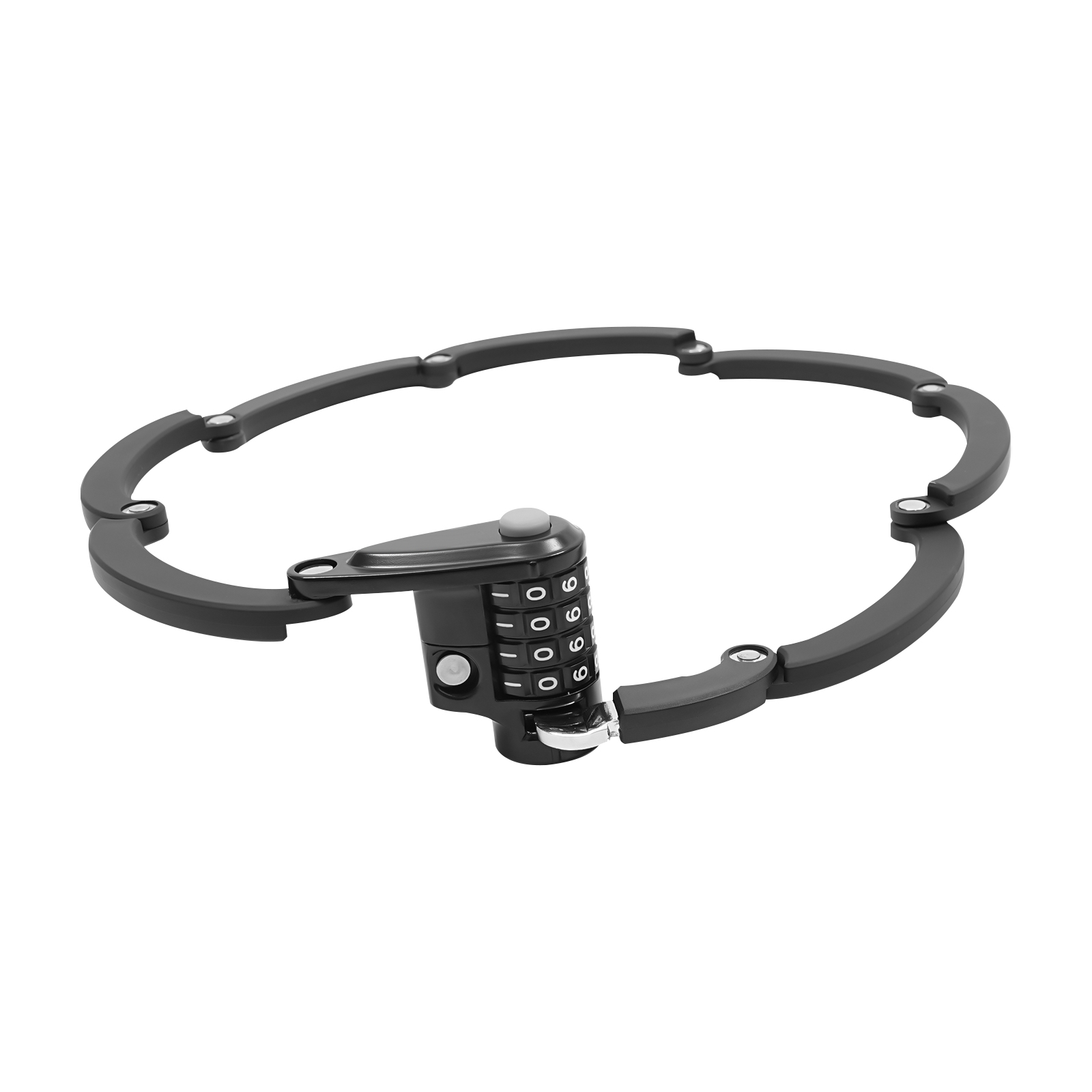 Foldable bike lock, 4-digit bike lock, for bicycles, motorcycles, doors, etc., Black Foldable bike lock, 4-digit bike lock, for bicycles, motorcycles, doors, etc., Black