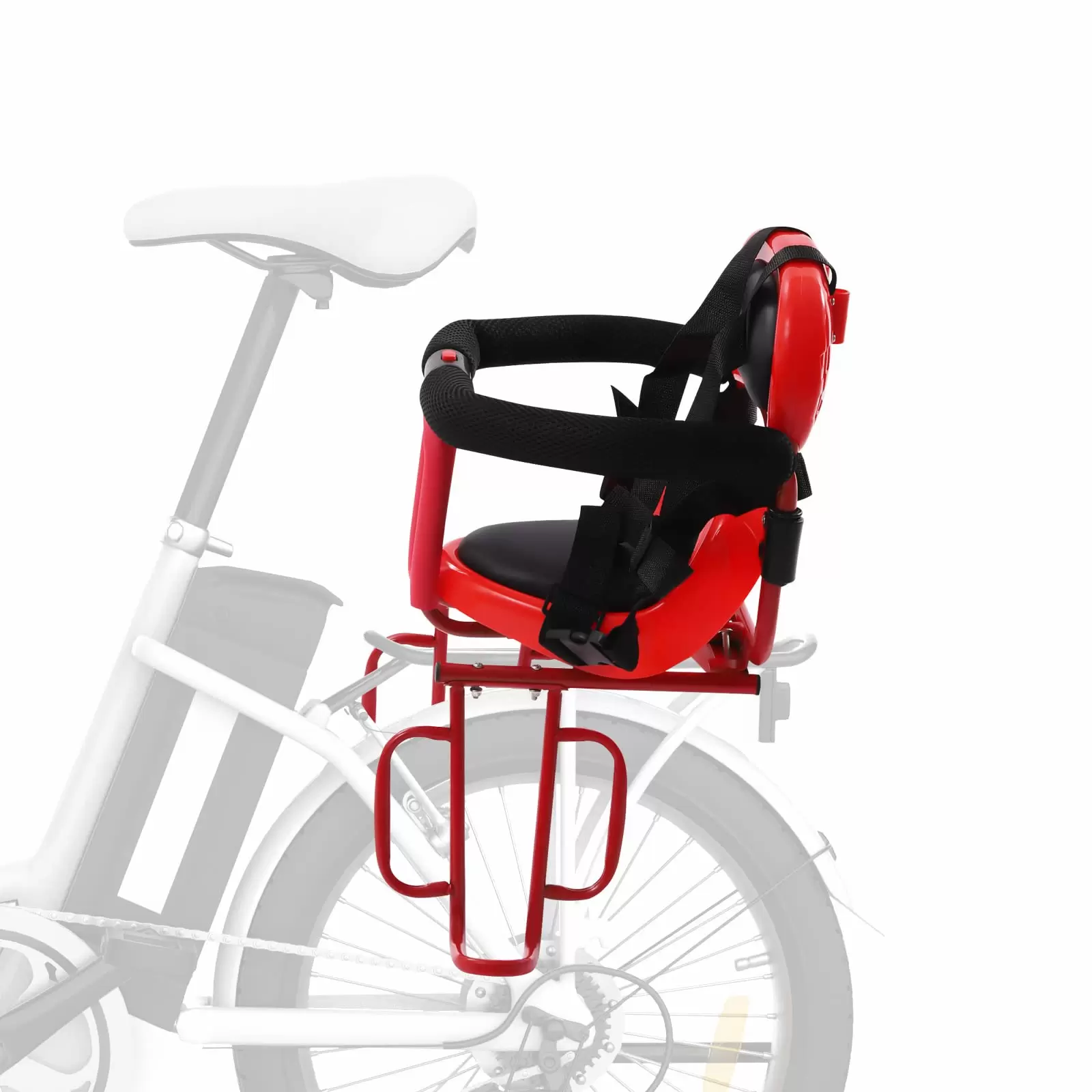 Child Bike Seat for Children up to 6 Years, Child Bike Seat for Luggage Carrier, Easy Mount - Red Child Bike Seat for Children up to 6 Years, Child Bike Seat for Luggage Carrier, Easy Mount - Red