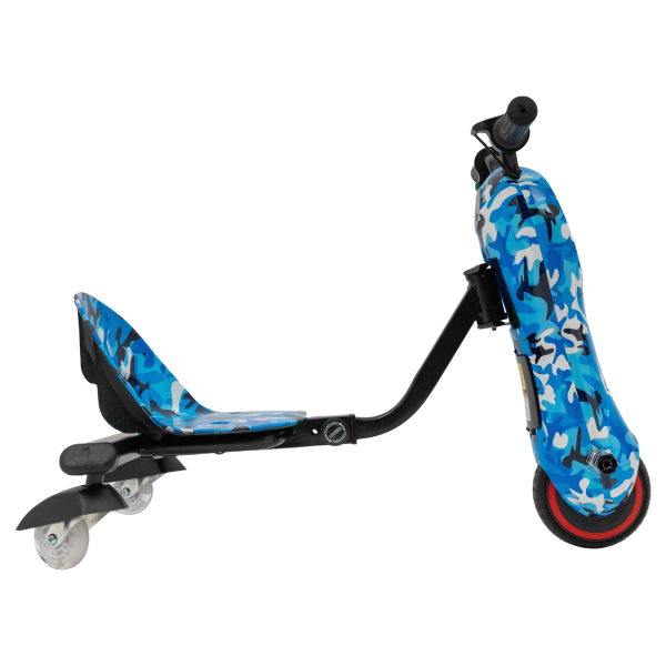 Tricycle with Electric Motor, Electric Drift Scooter for Kids, Drift Tricycle Scooter (Camouflage Blue)