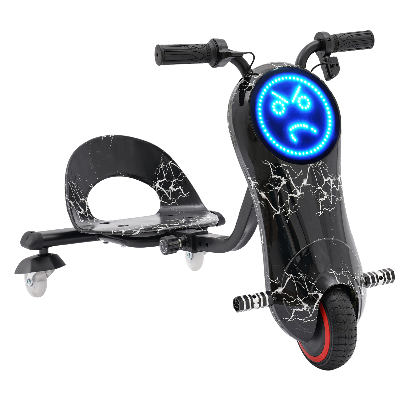 Electric motor tricycle, 82-92*43*53cm electric drift scooter for kids, drift tricycle scooter, Black Electric motor tricycle, 82-92*43*53cm electric drift scooter for kids, drift tricycle scooter, Black