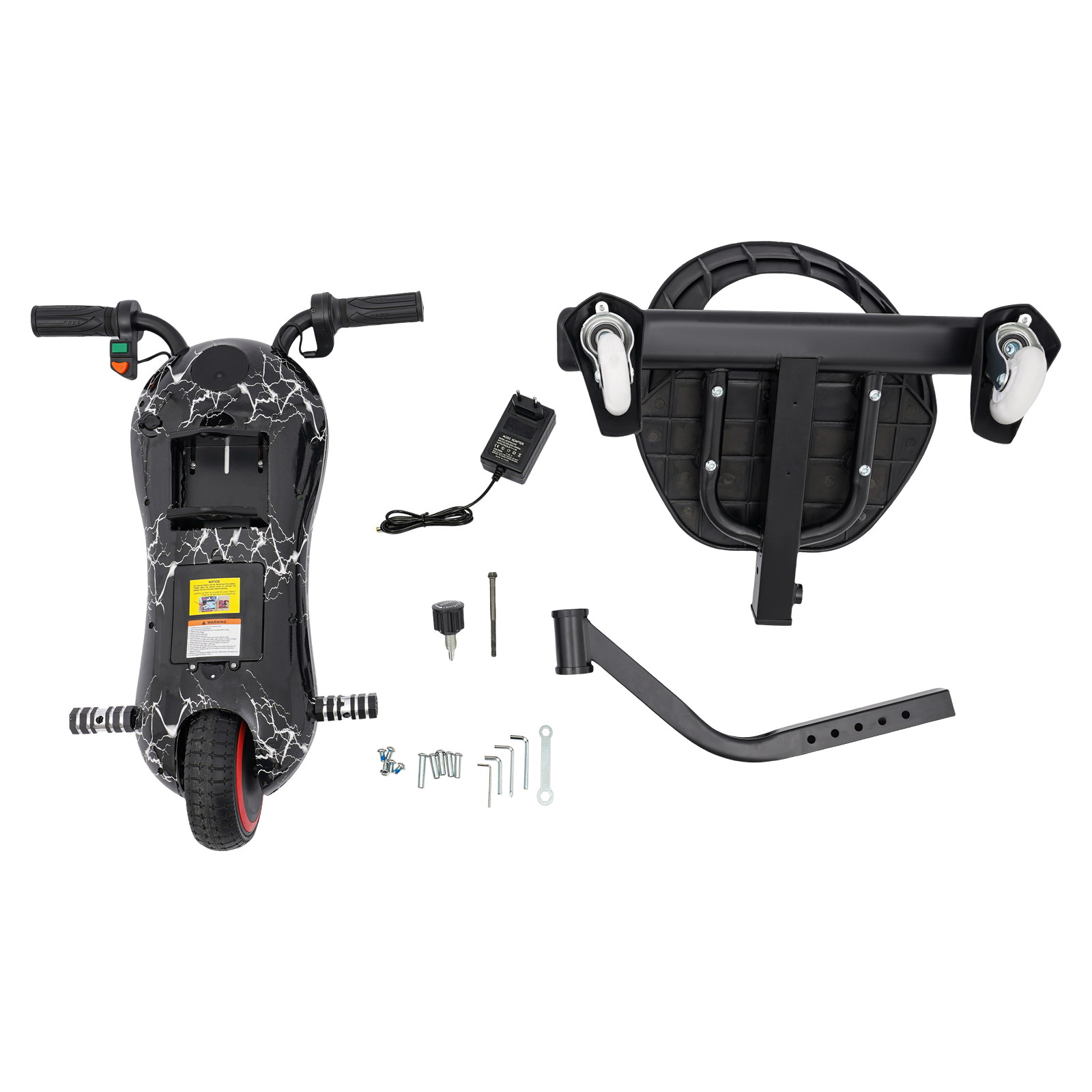 Electric motor tricycle, 82-92*43*53cm electric drift scooter for kids, drift tricycle scooter, Black Electric motor tricycle, 82-92*43*53cm electric drift scooter for kids, drift tricycle scooter, Black