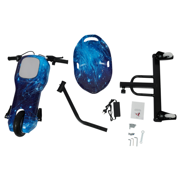 CNCEST Kids Electric Scooter 3 Speed Drift Scooter for Children Blue