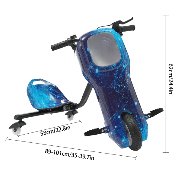 CNCEST Kids Electric Scooter 3 Speed Drift Scooter for Children Blue