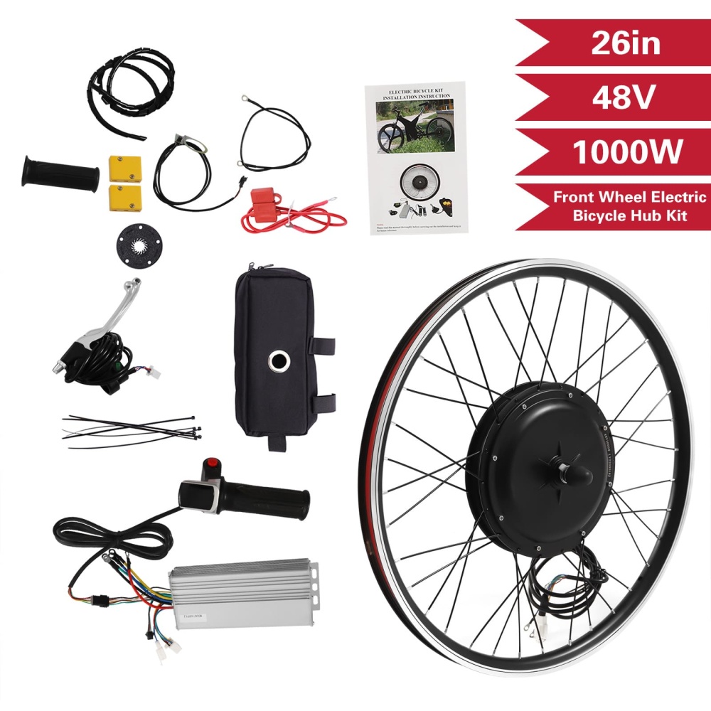48V 1000W Electric Front Wheel Conversion Kit - E Bike Front Wheel Electric Conversion Kit - Brushless Hub Motor Kit