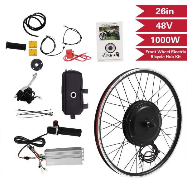 48V 1000W Electric Front Wheel Conversion Kit - E Bike Front Wheel Electric Conversion Kit - Brushless Hub Motor Kit
