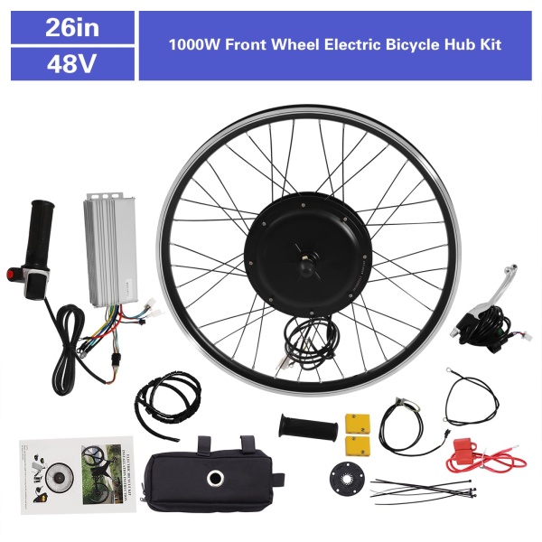 48V 1000W Electric Front Wheel Conversion Kit - E Bike Front Wheel Electric Conversion Kit - Brushless Hub Motor Kit