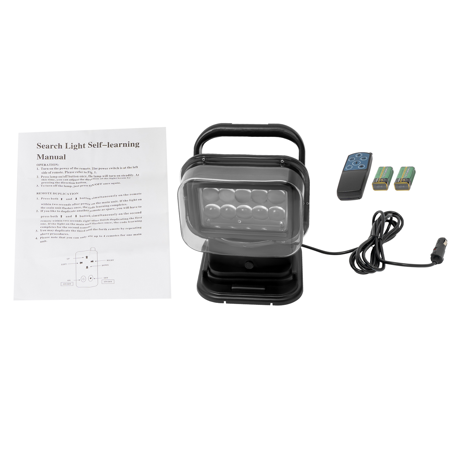 Wireless Remote Control Rotating Searchlight - Black Wireless Remote Control Rotating Searchlight - Black