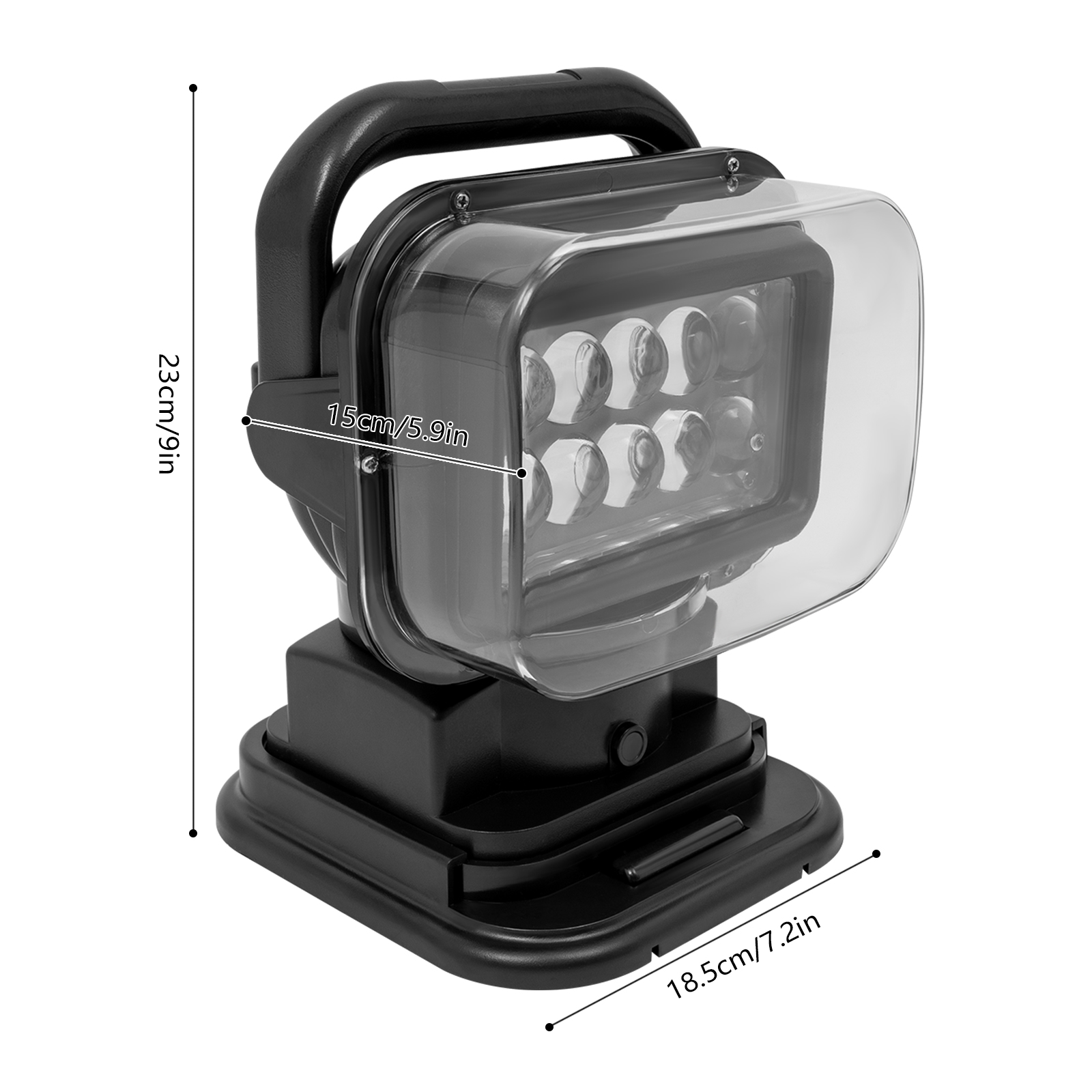 Wireless Remote Control Rotating Searchlight - Black Wireless Remote Control Rotating Searchlight - Black