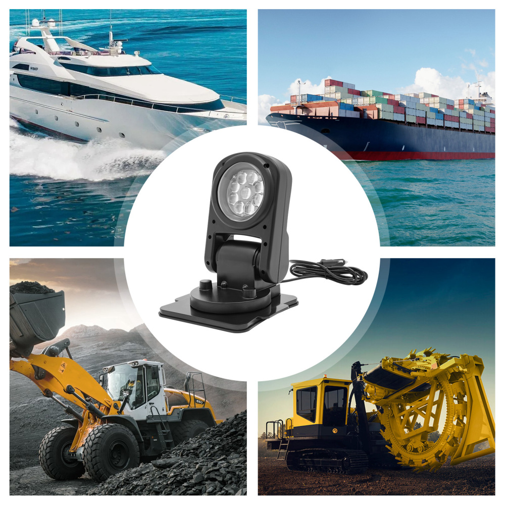Boat Searchlight, LED Searchlight, Searchlight with Remote Control for Yachts, Marine, Fishing Boats