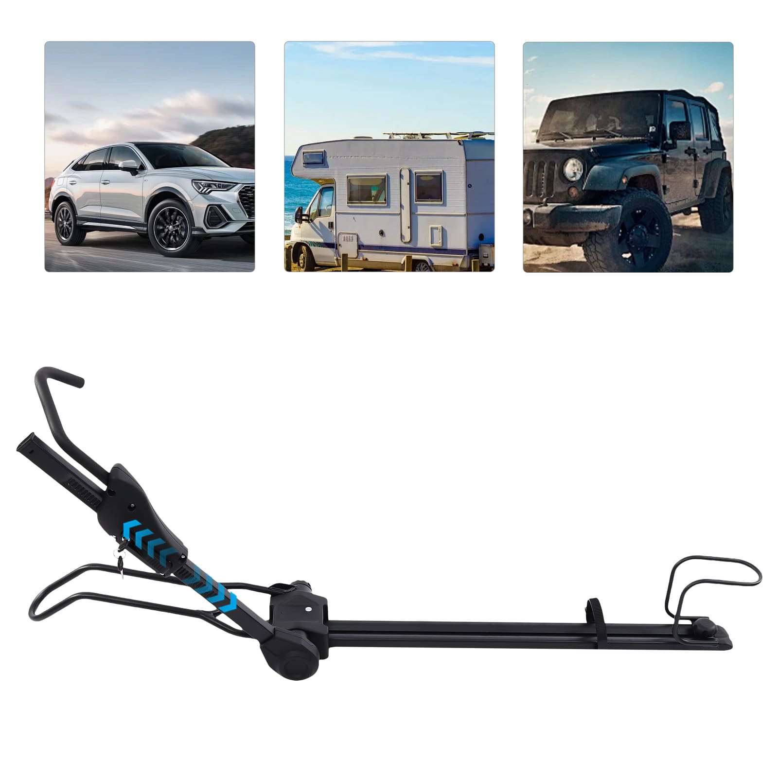 Bike Rack, Car Rooftop Mount Upright Bike Rack, Universal Roof Mount Bike Rack